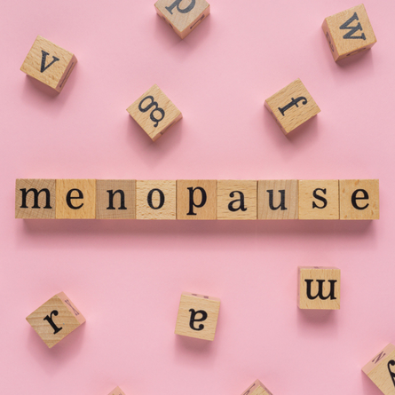 Menopause spelt out using word blocks